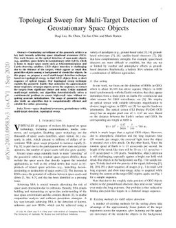 Topological Sweep for Multi-Target Detection of Geostationary Space
  Objects