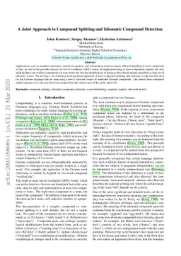 A Joint Approach to Compound Splitting and Idiomatic Compound Detection