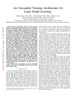 An Uncoupled Training Architecture for Large Graph Learning