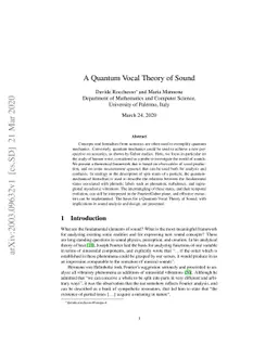 A Quantum Vocal Theory of Sound