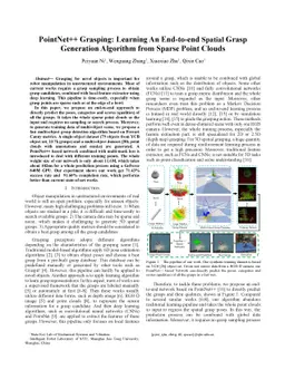 PointNet++ Grasping: Learning An End-to-end Spatial Grasp Generation
  Algorithm from Sparse Point Clouds