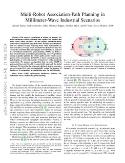 Multi-Robot Association-Path Planning in Millimeter-Wave Industrial
  Scenarios