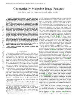 Geometrically Mappable Image Features