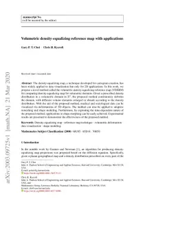 Volumetric density-equalizing reference map with applications