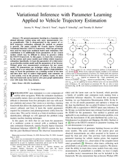 Variational Inference with Parameter Learning Applied to Vehicle
  Trajectory Estimation