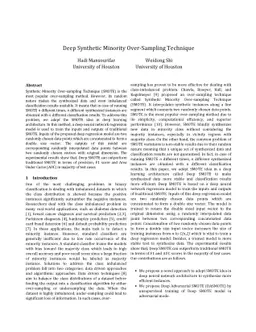 Deep Synthetic Minority Over-Sampling Technique