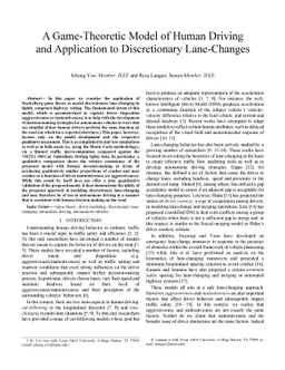 A Game-Theoretic Model of Human Driving and Application to Discretionary
  Lane-Changes