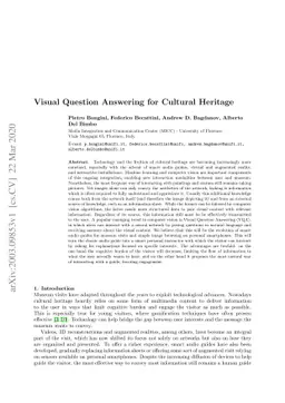 Visual Question Answering for Cultural Heritage