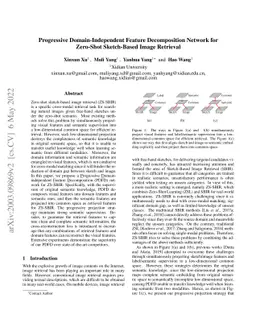Progressive Domain-Independent Feature Decomposition Network for
  Zero-Shot Sketch-Based Image Retrieval