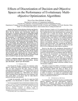Effects of Discretization of Decision and Objective Spaces on the
  Performance of Evolutionary Multiobjective Optimization Algorithms