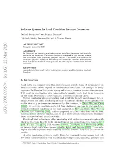 Software System for Road Condition Forecast Correction