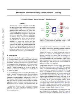 Distributed Momentum for Byzantine-resilient Learning