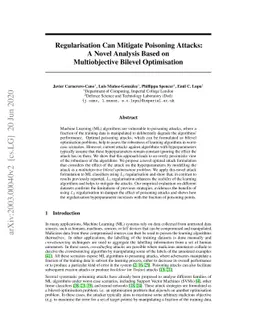 Regularisation Can Mitigate Poisoning Attacks: A Novel Analysis Based on
  Multiobjective Bilevel Optimisation