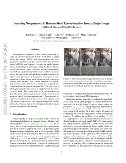 Learning Nonparametric Human Mesh Reconstruction from a Single Image
  without Ground Truth Meshes