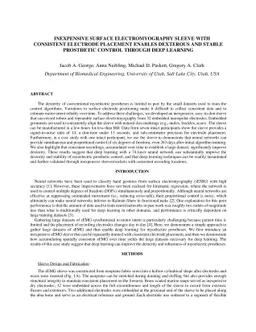 Inexpensive surface electromyography sleeve with consistent electrode
  placement enables dexterous and stable prosthetic control through deep
  learning