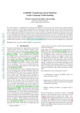 AraBERT: Transformer-based Model for Arabic Language Understanding