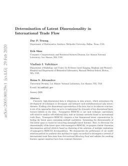 Determination of Latent Dimensionality in International Trade Flow