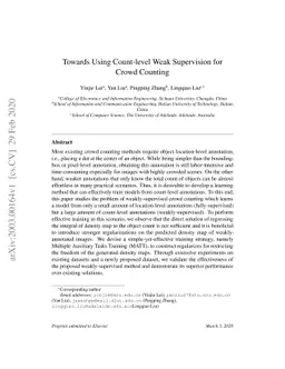 Towards Using Count-level Weak Supervision for Crowd Counting