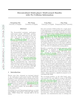 Decentralized Multi-player Multi-armed Bandits with No Collision
  Information