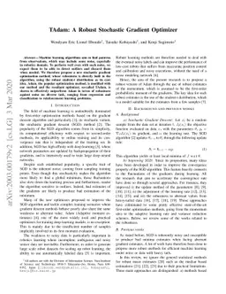 TAdam: A Robust Stochastic Gradient Optimizer