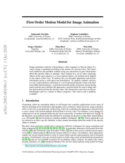 First Order Motion Model for Image Animation