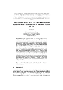 What Emotions Make One or Five Stars? Understanding Ratings of Online
  Product Reviews by Sentiment Analysis and XAI