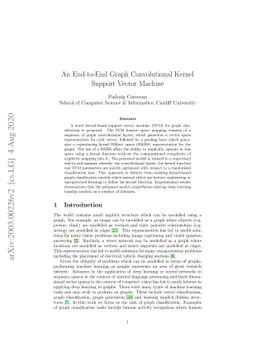 An End-to-End Graph Convolutional Kernel Support Vector Machine