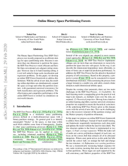 Online Binary Space Partitioning Forests