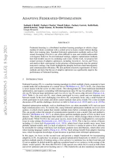 Adaptive Federated Optimization