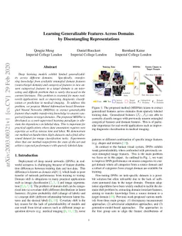 Learning Cross-domain Generalizable Features by Representation
  Disentanglement