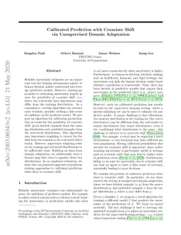 Calibrated Prediction with Covariate Shift via Unsupervised Domain
  Adaptation