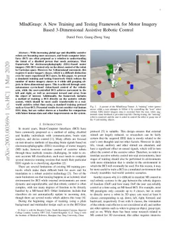 MIndGrasp: A New Training and Testing Framework for Motor Imagery Based
  3-Dimensional Assistive Robotic Control