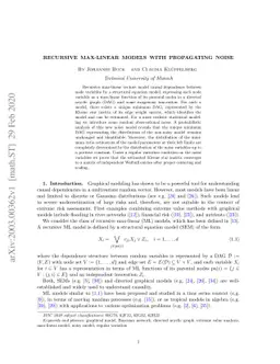 Recursive max-linear models with propagating noise