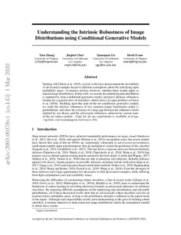 Understanding the Intrinsic Robustness of Image Distributions using
  Conditional Generative Models