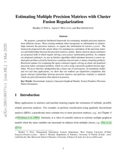 Estimating Multiple Precision Matrices with Cluster Fusion
  Regularization