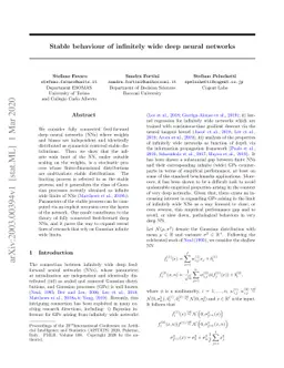 Stable behaviour of infinitely wide deep neural networks