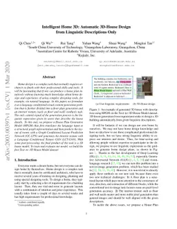 Intelligent Home 3D: Automatic 3D-House Design from Linguistic
  Descriptions Only