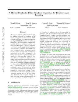 A Hybrid Stochastic Policy Gradient Algorithm for Reinforcement Learning