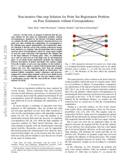Non-iterative One-step Solution for Point Set Registration Problem on
  Pose Estimation without Correspondence