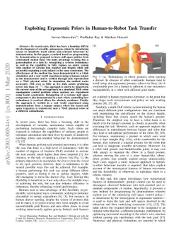 Exploiting Ergonomic Priors in Human-to-Robot Task Transfer