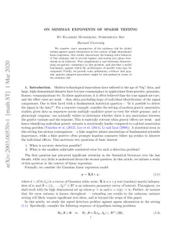 On Minimax Exponents of Sparse Testing