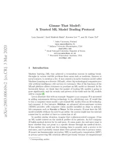 Gimme That Model!: A Trusted ML Model Trading Protocol