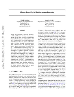 Cluster-Based Social Reinforcement Learning
