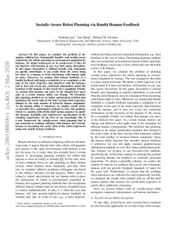 Socially-Aware Robot Planning via Bandit Human Feedback