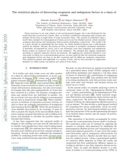 The statistical physics of discovering exogenous and endogenous factors
  in a chain of events