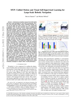 MVP: Unified Motion and Visual Self-Supervised Learning for Large-Scale
  Robotic Navigation