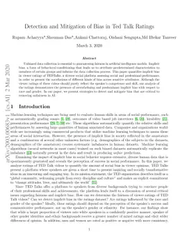 Detection and Mitigation of Bias in Ted Talk Ratings