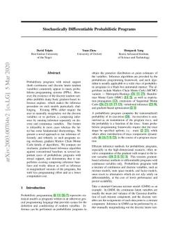 Stochastically Differentiable Probabilistic Programs