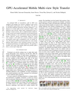 GPU-Accelerated Mobile Multi-view Style Transfer