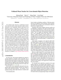 Unbiased Mean Teacher for Cross-domain Object Detection